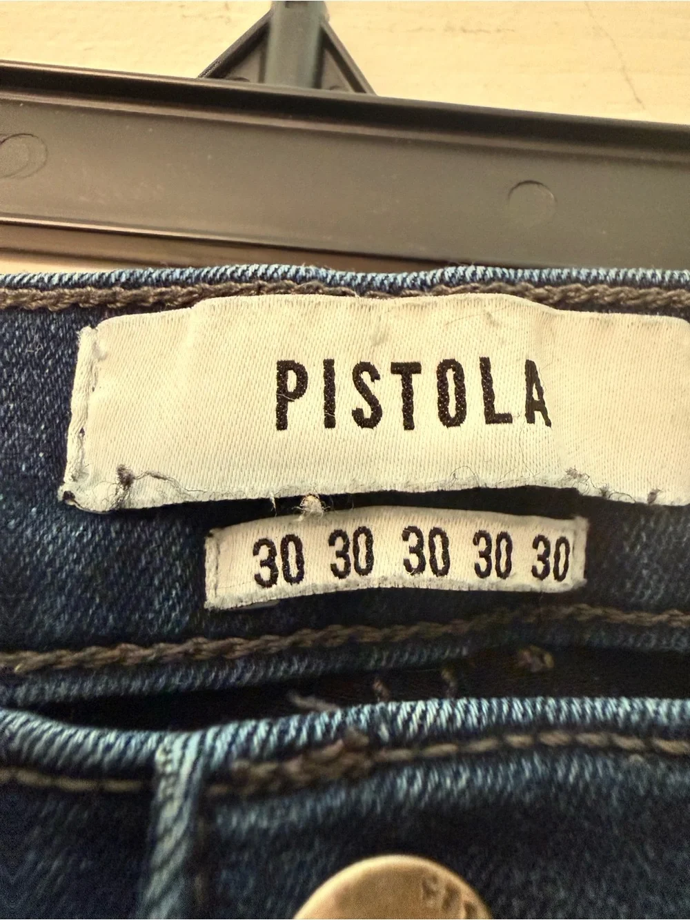 Pistola Charlie High Rise Slim Straight Jeans Womens 30 Blue Stretch Denim